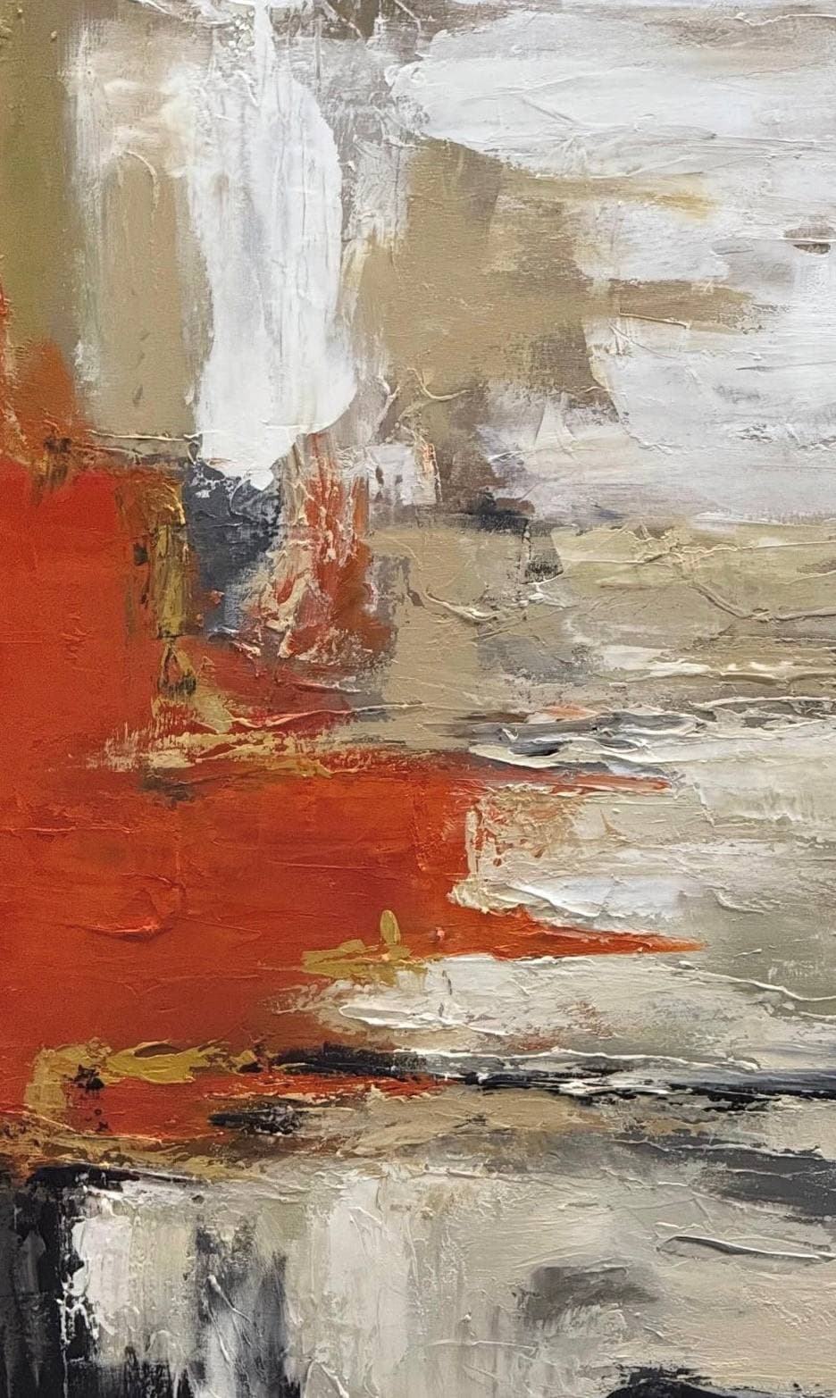 Ember Tide, Textured abstract painting by Soha Fazeli