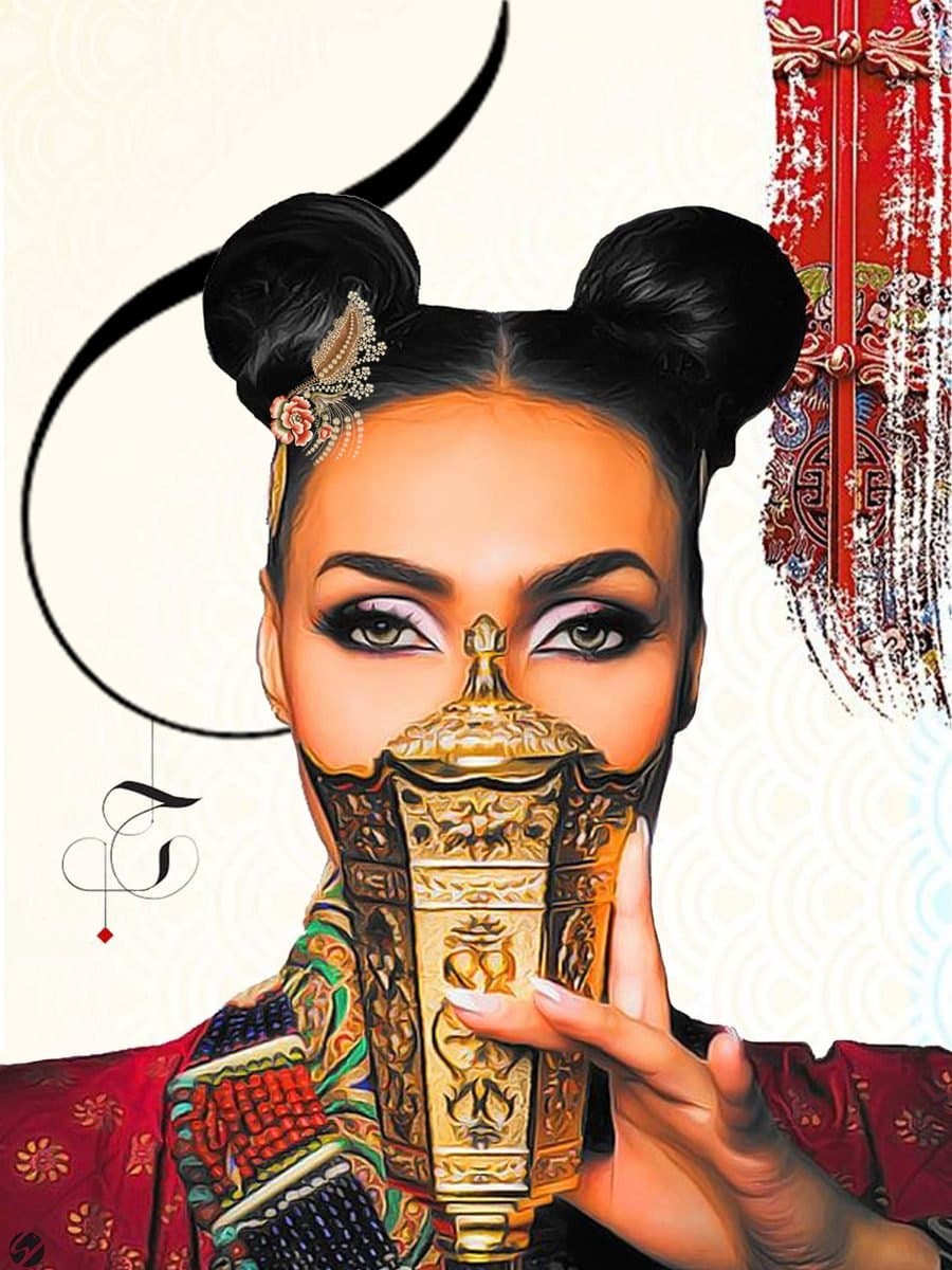 Noami, Digital mixed media by Soha Fazeli
