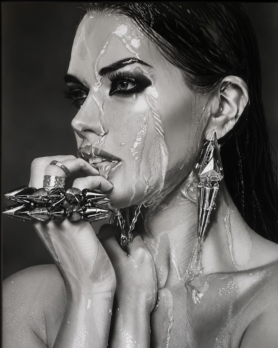 Drenched Skin, Armor Within, Charcoal by Soha Fazeli